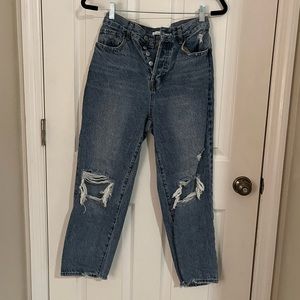 PacSun Distressed High Rise Straight Jeans